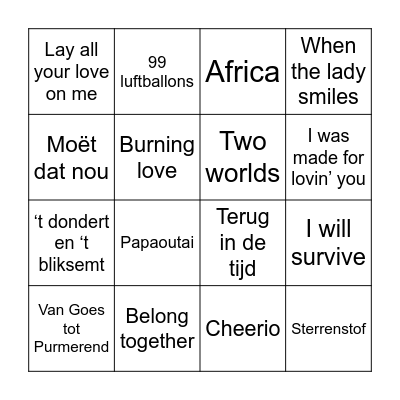 Praagreis Bingo Card
