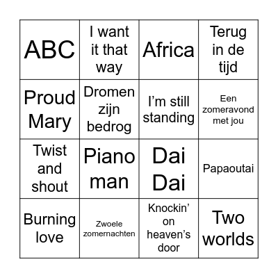 Praagreis Bingo Card