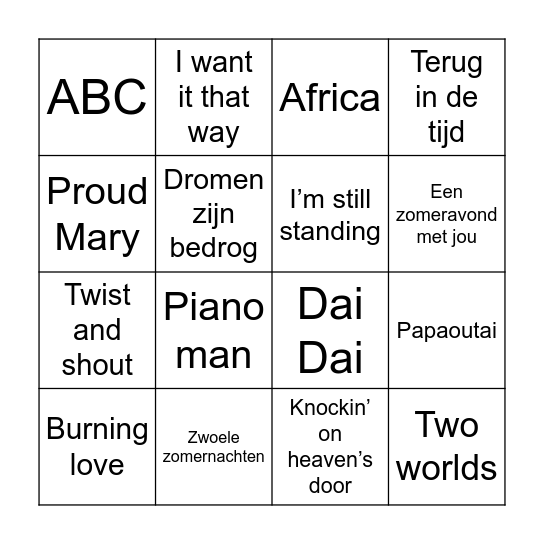 Praagreis Bingo Card