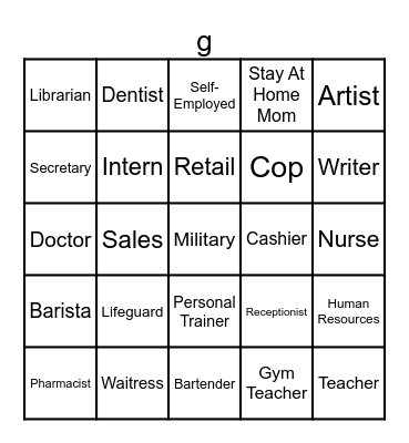Nudes By Job Bingo Card