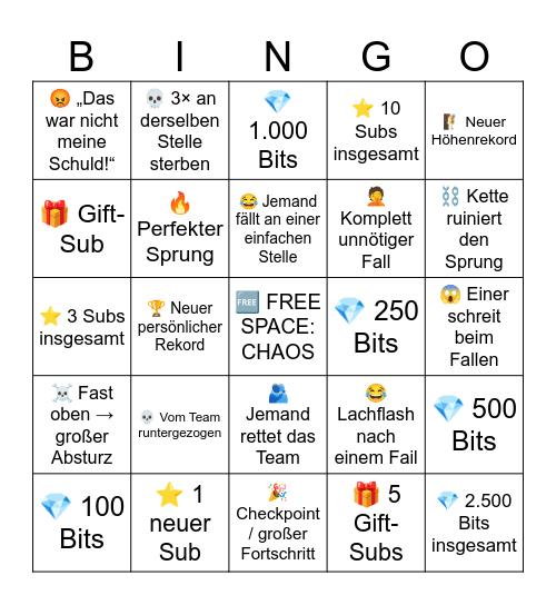 ⛓️ Chained Together – Twitch Chaos Bingo 🎮 Bingo Card