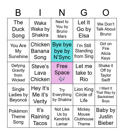 Music Week Bingo Card