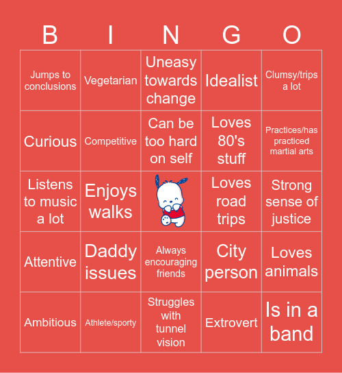 TAoHK&I Kinnies - Pochacco Bingo Card
