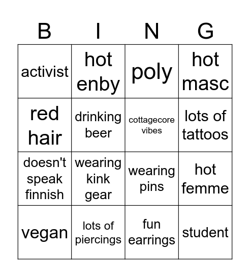 Usva Bingo Card