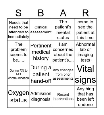 Communication Bingo Card