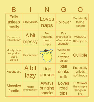 TAoHK&I Kinnies - Pompompurin Bingo Card