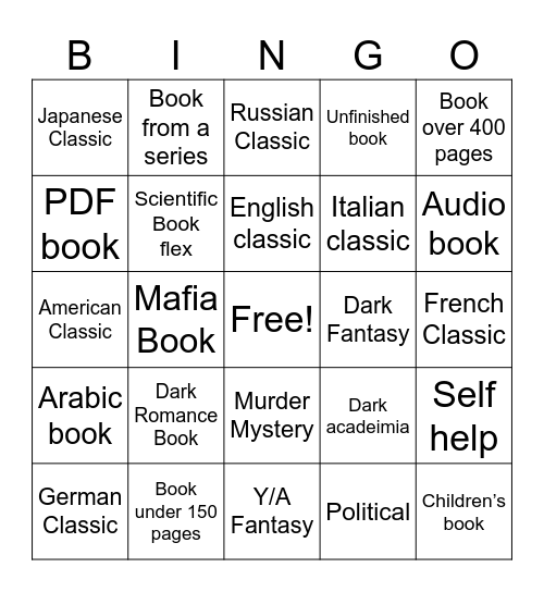 Book Bingo Card