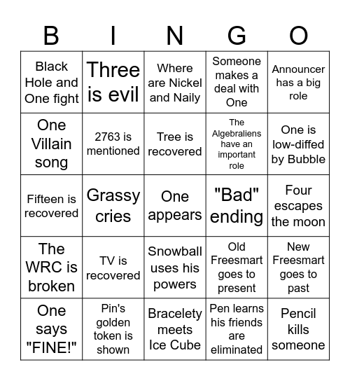tpot 24 bingo card Bingo Card
