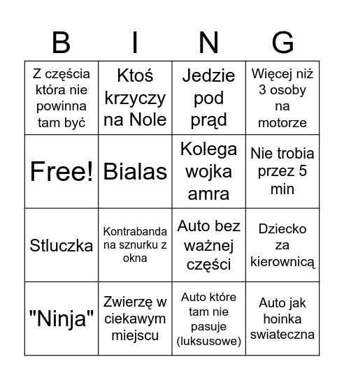 Tanta w pigule Bingo Card