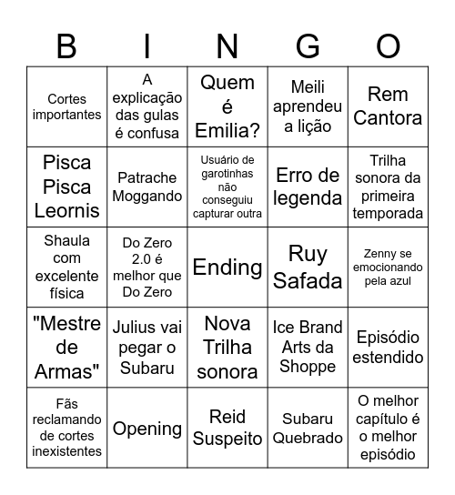 Levante-se Broxa, Levante-se Larper, Levante-se Herói Bingo Card