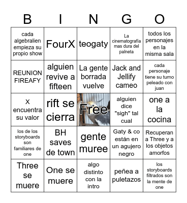 TPOT 25 Bingo Card