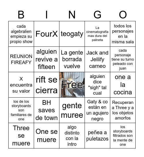 TPOT 25 Bingo Card