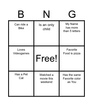 CLASSMATE BINGO Card