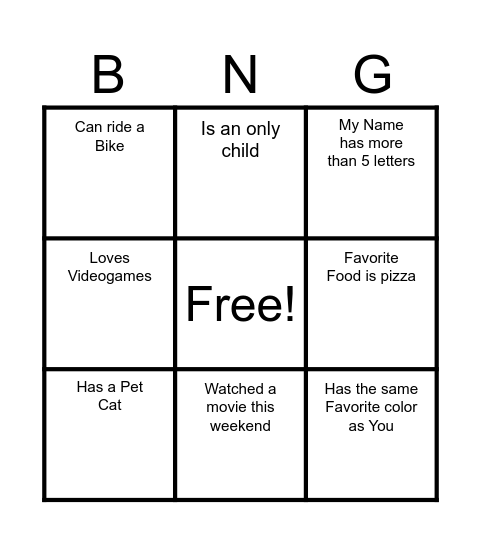 CLASSMATE BINGO Card