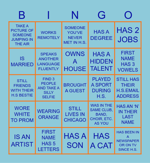 ALUMNI OUTSIDE: BINGO MINGLE Bingo Card