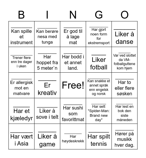 FINN EN SOM Bingo Card