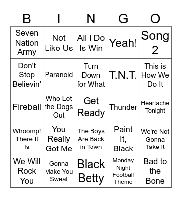 Fourth & Loud: Turn Up for Kickoff! Bingo Card
