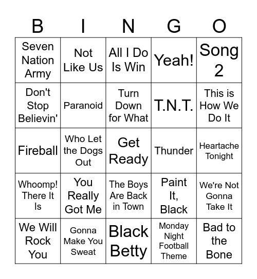 Fourth & Loud: Turn Up for Kickoff! Bingo Card