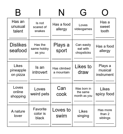 FIND SOMEONE WHO... Bingo Card