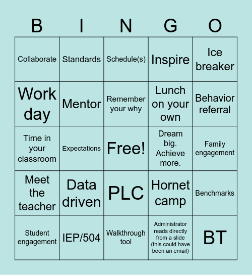 PD 2026-2027 Bingo Card