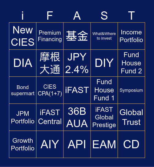 iFAST IWAA Bingo Card