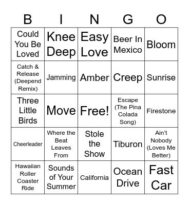 26MB Tropical Vibes Round 1 Bingo Card
