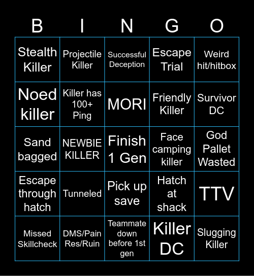 SURVIVOR Bingo Card