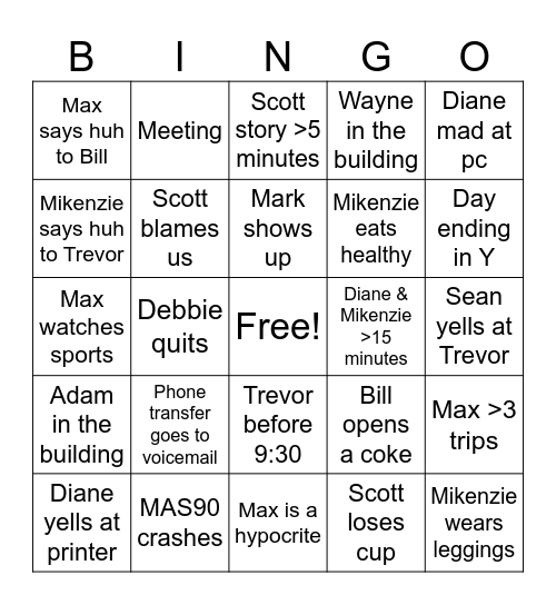 NSS BINGO Card