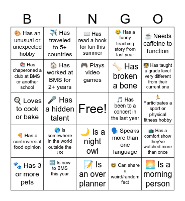 House Bingo Card