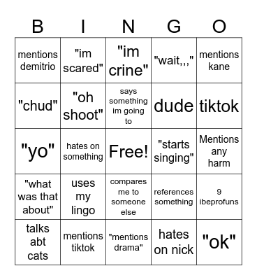 emily bingo Card