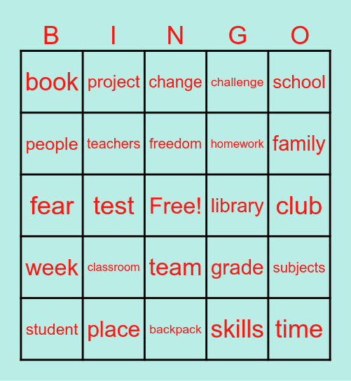 NOUNS Bingo Card