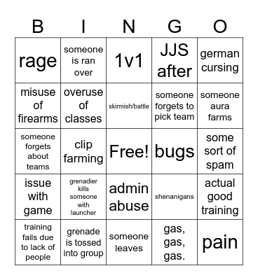TGE bingo x2 Bingo Card