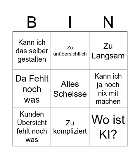 KeyUser Bingo Card