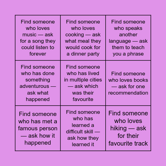 Quiz Night 2026 Bingo Card