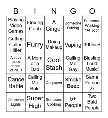 Extreme Omegle Bingo Card