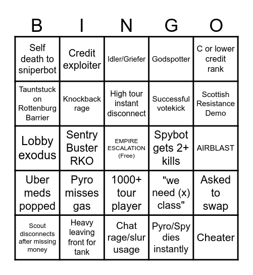 (MvM) Two Cities Bingo Card