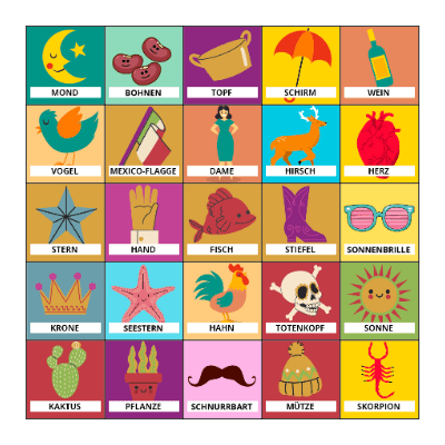 Virtual Loteria Bingo Card