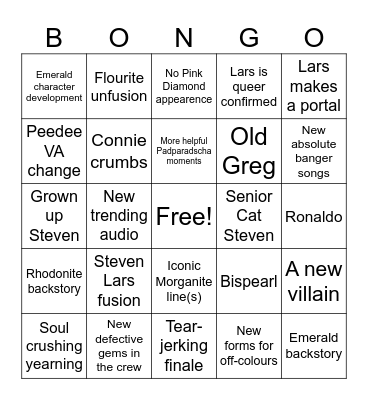 Lars of the Stars Bingo Card