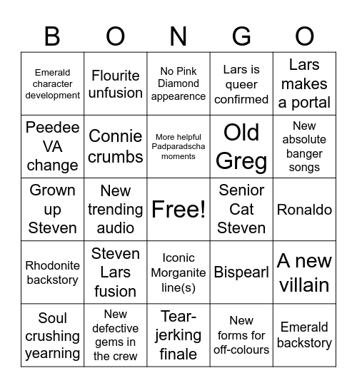 Lars of the Stars Bingo Card