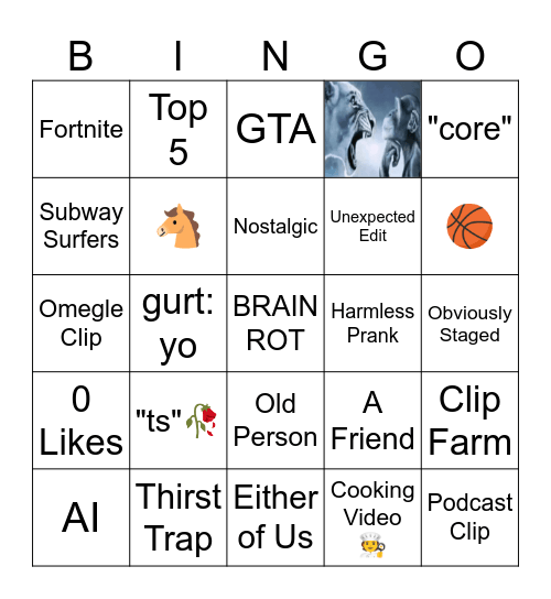 The Brainrot Bingo Challenge Bingo Card