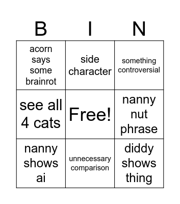 Arran Bingo Card