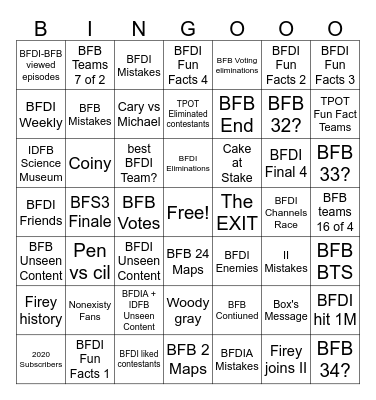 Fourtle Bingo Card