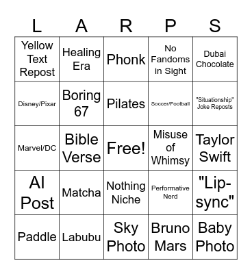 You Can Not Be Real Bingo Card