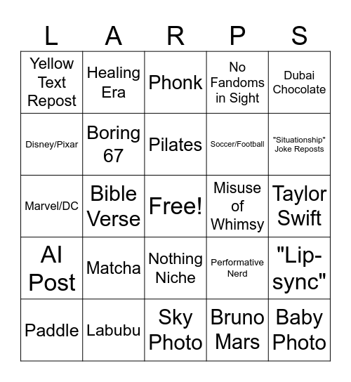 You Can Not Be Real Bingo Card