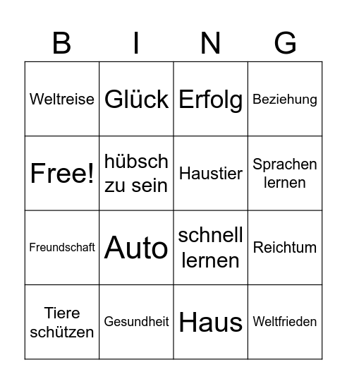 Wünsche der Menschen von Berlin Bingo Card