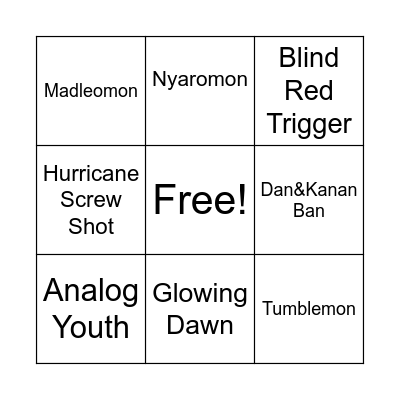 Restrictions Bingo Card