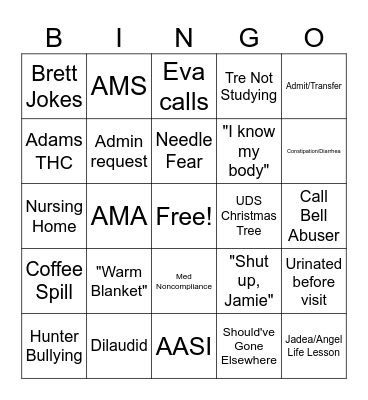 ER Bingo Card