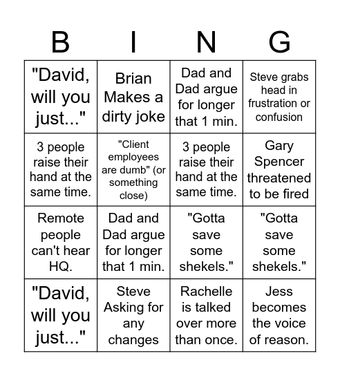 OPS BINGO Card