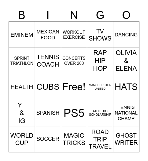 Getting To Know Mr. DLC Bingo Card