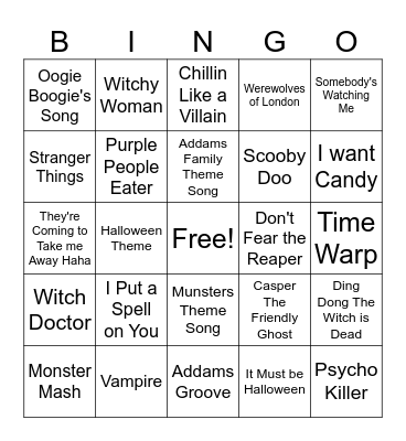 Halloween 2026 Bingo Card